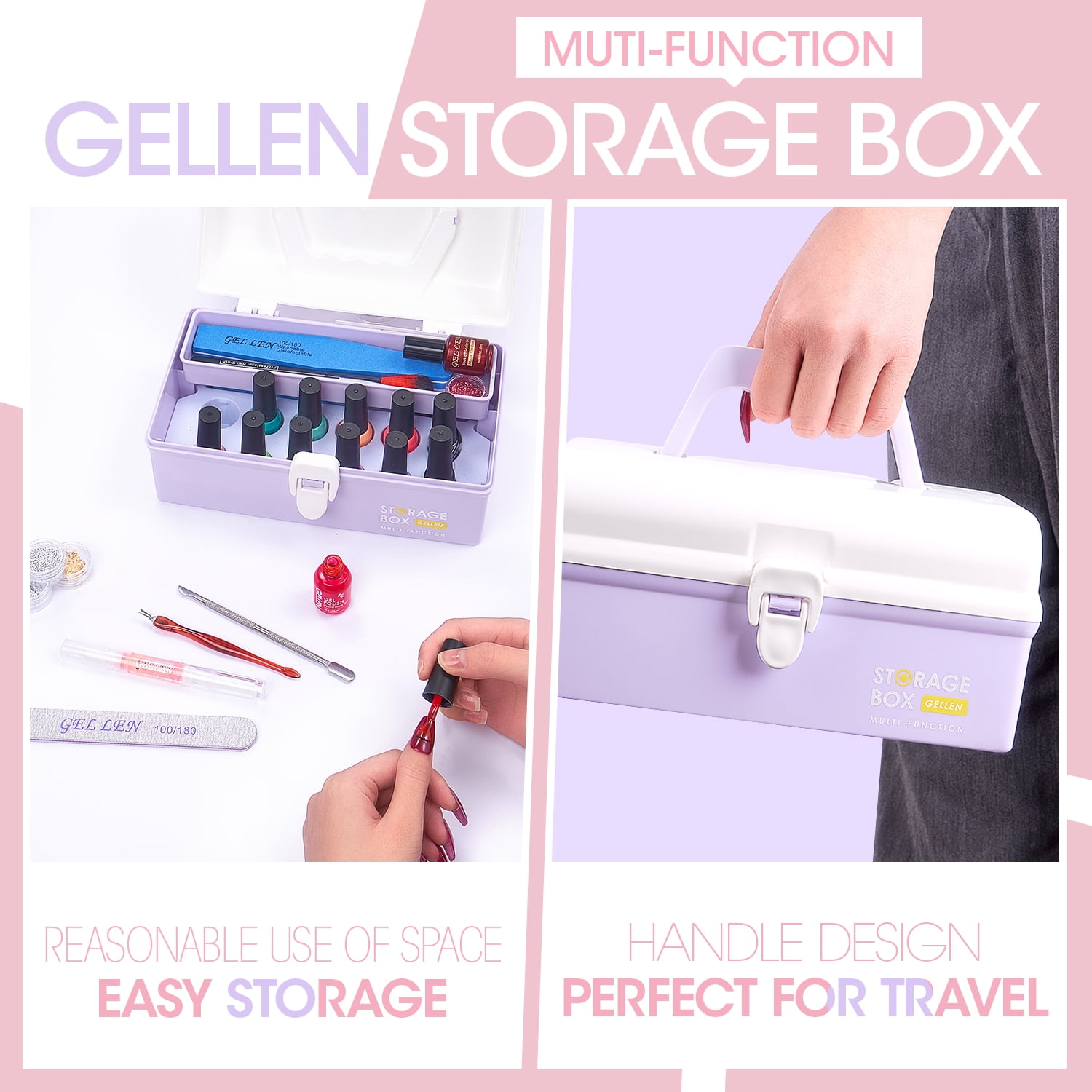 Gellen Gel Nail Polish Starter Kit with UV Lamp, 10 Colors Nudes Pink Brown Gel Polish with 36W Nail Lamp Top & Base Coat Nail Tools Manicure Set & Storage Box, All-In-One Gel Nail Polish Kit