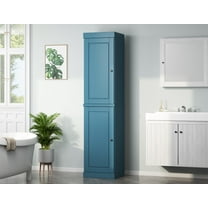 Palace Imports 100% Solid Wood 16.5" Bathroom Cabinet with Doors, Teal Blue