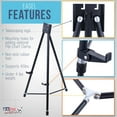 thumbnail image 3 of U.S. Art Supply 70" High Showroom XL Aluminum Display Easel (Pack of 6), Black Presentation Floor Tabletop Tripod Stand, 3 of 6