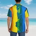 thumbnail image 6 of Daiia Rainbow Colored Hawaiian Shirt for Men Gentle Cotton Regular Short Sleeve Casual-XX-Large, 6 of 9