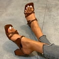 thumbnail image 5 of ZHELIYO Women's sandals Fashion Women's High Heels Breathable Lace-up Shoes Casual Toe-knob Sandals Brown 6.5-7, 5 of 9