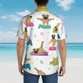 thumbnail image 4 of Logiee Yoga Dogs Poses Print Mens Hawaiian Shirts,Loose-Fit Short Sleeve Button Down Tropical Aloha Beach Shirt,Summer Vacation Wedding Tops,Small, 4 of 7