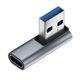 thumbnail image 1 of Adaptador de extensión USB 3.0 macho a tipo C hembra en ángulo recto de 90 grados USB C, frente curvo medio, 1 of 5