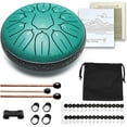 thumbnail image 5 of Steel Tongue Drum 6 Inch 11 Notes Hand Drums with Bag Sticks Music Book, Sound Healing Instruments for Musical Education Entertainment Meditation Yoga Chakra (Malachite), 5 of 7
