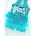 thumbnail image 6 of Haitryli Kids Girls Sequins Ballet Hip-Hop Latin Jazz Dance Tutu Dress Leotard Stage Performance Costume Light Blue 5, 6 of 7