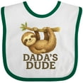 thumbnail image 3 of Inktastic Dada's Dude Sloth Illustration Baby Boys Baby Bib, 3 of 4