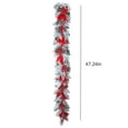thumbnail image 3 of Lksixu Christmas Rattan Ornament, Christmas Decorations, 47.2 inch Frosted Branches Rattan with Red Berry and Bow, DIY Wreath for Front Door Stair Rail Decorations for Party Wedding Holiday, 3 of 5