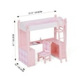 thumbnail image 4 of Polly   s Pink Plaid Loft Bed Desk with Accessories for 18   Dolls, Pink, 4 of 11