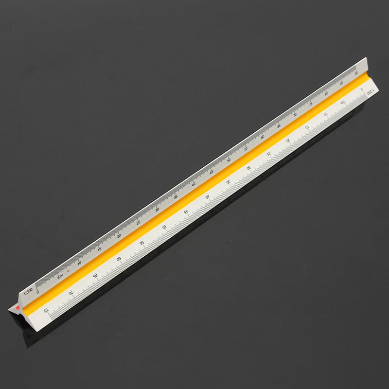 Triangular Metric Scale Ruler Engineer Tool 12.6'' Multicolor 30cm 1:100~1:500 