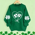thumbnail image 2 of Fewfanhot Womens Clothing St Patricks Day Shirt Women：V Neck Green Shamrock Long Sleeve Shirt Leaf Clover Shirt, 2 of 5