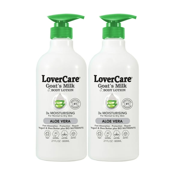 2-Pack LoverCare Goat's Milk Body Lotion 27 fl oz (800ml) - Aloe Vera