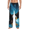 thumbnail image 1 of Gaeub Night Sky Forest Bald Eagle Print Mens Pajama Pants,Lounge Pants With Pockets And Drawstring-X-Large, 1 of 6
