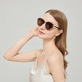 thumbnail image 3 of Newest Trendy Design Women's Polarized Sunglasses, High Quality, 100% UV400 Protection, HD VISUAL, Suitable for Driving, Outdoor, Traveling(brownish）, 3 of 15