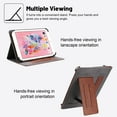 thumbnail image 2 of TECH CIRCLE for 7 Inch Tablet Android 11/12/13/14 Tablet Universal Case with Stand (Portrait/Landscape Viewing Angles)/Hand Strap/Front Pocket/Card Slots, PU Leather Folio Case with Lanyard, Brown, 2 of 6
