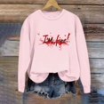 thumbnail image 4 of SOOMLON Adult Halloween Shirts Women Long Sleeve Pumpkin Apparel Crewneck Hand Prints Bats Outfits Spider Ghost Themed Clothing Witch Hat Witch Party Attire Pink M, 4 of 5