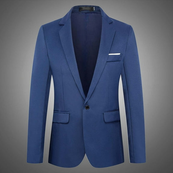 Xdegoge Men's Suit Jackets Trench Lapel Button Slim Fitting Blazers Suit Coat with Pockets Casual Business Fashion Stylish Clothing for Wedding Prom Party