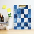 thumbnail image 2 of FORMRS Acrylic Clipboard with Low Profile Clip Standard A4 Letter Size, 12.5" x 9", Blue and Gray Plaid Pattern, 2 of 8