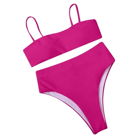 

VKEKIEO Two-Piece Sets Swimsuit Sport Bra Style Lift Purple L