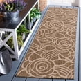 thumbnail image 4 of SAFAVIEH Courtyard Chester Floral Indoor/Outdoor Runner Rug, 2'3" x 10', Coffee/Sand, 4 of 11