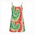 thumbnail image 4 of Women’s Tie Dye Pajama Set – Spaghetti Strap Camisole & Shorts (Playful Lounge Set for Cozy Days), 4 of 5