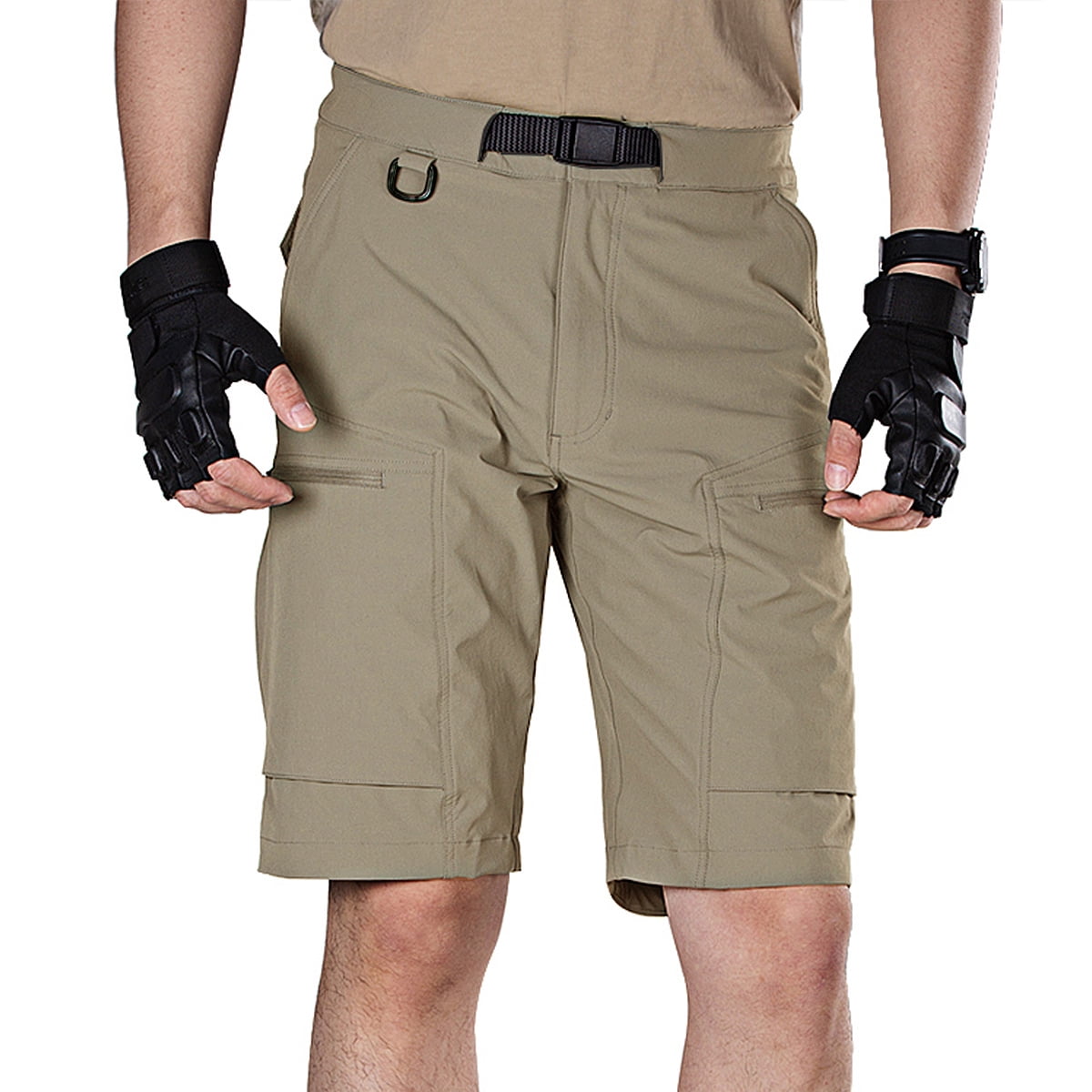 Multi-Pocket Camo Mens Casual Loose Shorts Cargo Pants Beach Wading Shorts 