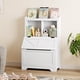thumbnail image 5 of 2-estante para niños de madera almacenamiento gabinete: estante y toy almacenamiento con flip-top lid y cubby, blanca finish para playroom, dormitorio, nursery, o school, 5 of 8