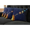 thumbnail image 2 of Ambesonne Space Throw Pillow Cover 4 Pack, Solar System with Sun, 16", Dark Blue Orange, 2 of 6