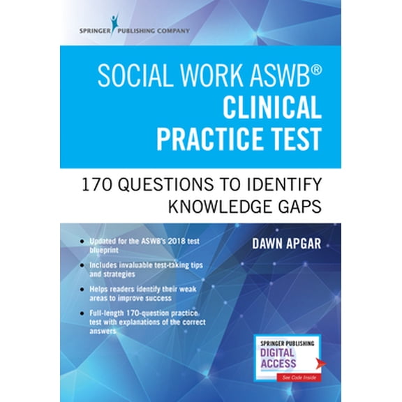 Pre-Owned Social Work Aswb Clinical Practice Test: 170 Questions to Identify Knowledge Gaps (Book + Digital Access) (Paperback) 082613436X 9780826134363