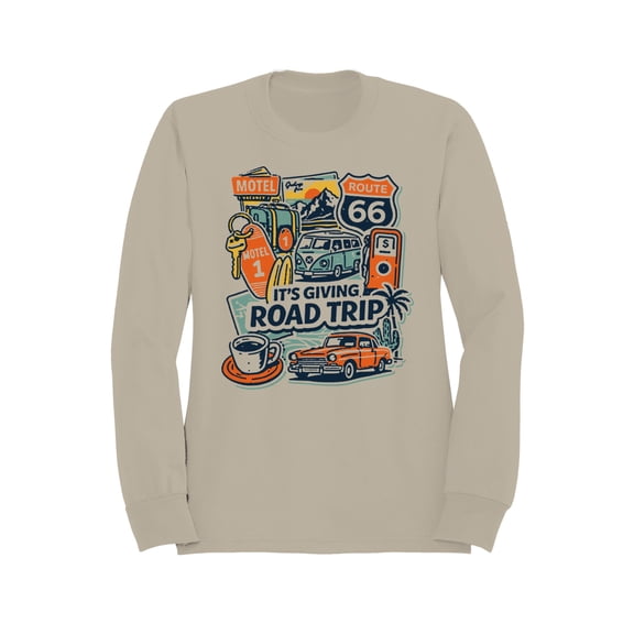 Route 66 Art Graphic Women's Sand Sweatshirt