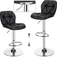 thumbnail image 4 of RONG-3 Bar Stools Set of 2, PU Leather Bar Chairs with Backrest, Height Adjustable Swivel Island Stools for Bar, Kitchen Counter,Black., 4 of 10