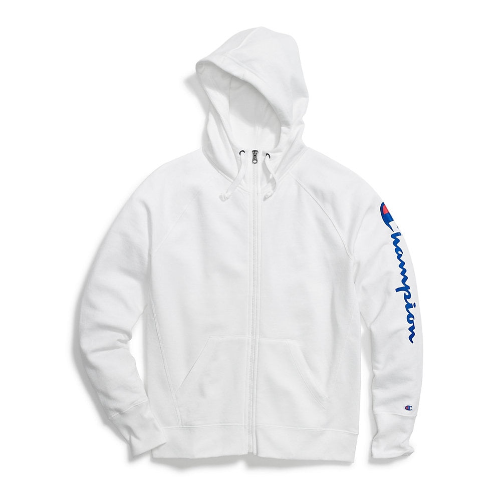 white champion zip hoodie