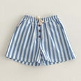 Swuxness Kids Leisure Short Pants Stripe Layout Fastener Detail Fresh ...