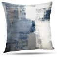thumbnail image 2 of MINKUROW Set of 2 Blue-Grey Abstract Art Pillow Cover Modern Contemporary Decorative Pillows Cushion Cover for Bedroom Sofa Living Room 16X16 Inches, 2 of 4