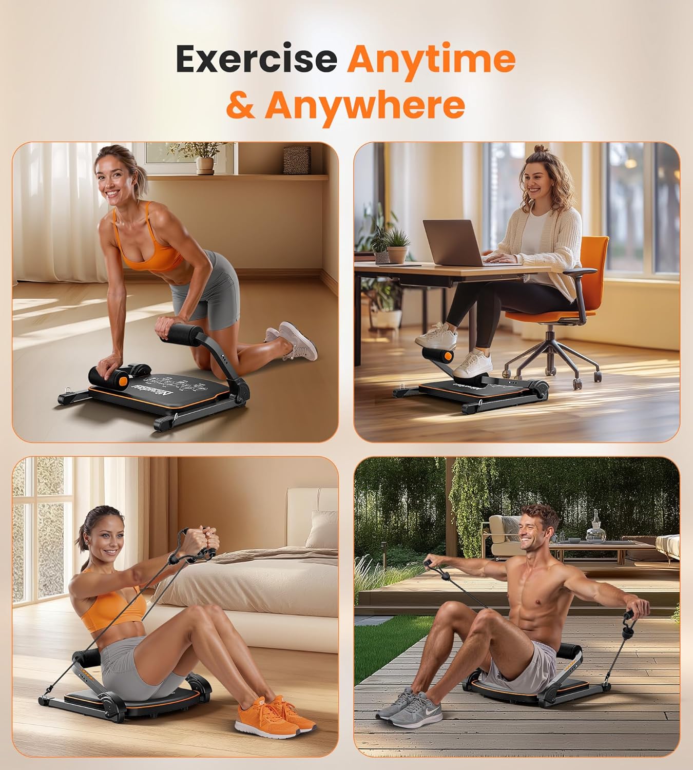 Ab Workout Equipment, Sit Up Machine with 330 LBS Capacity for Home Gym Core Training