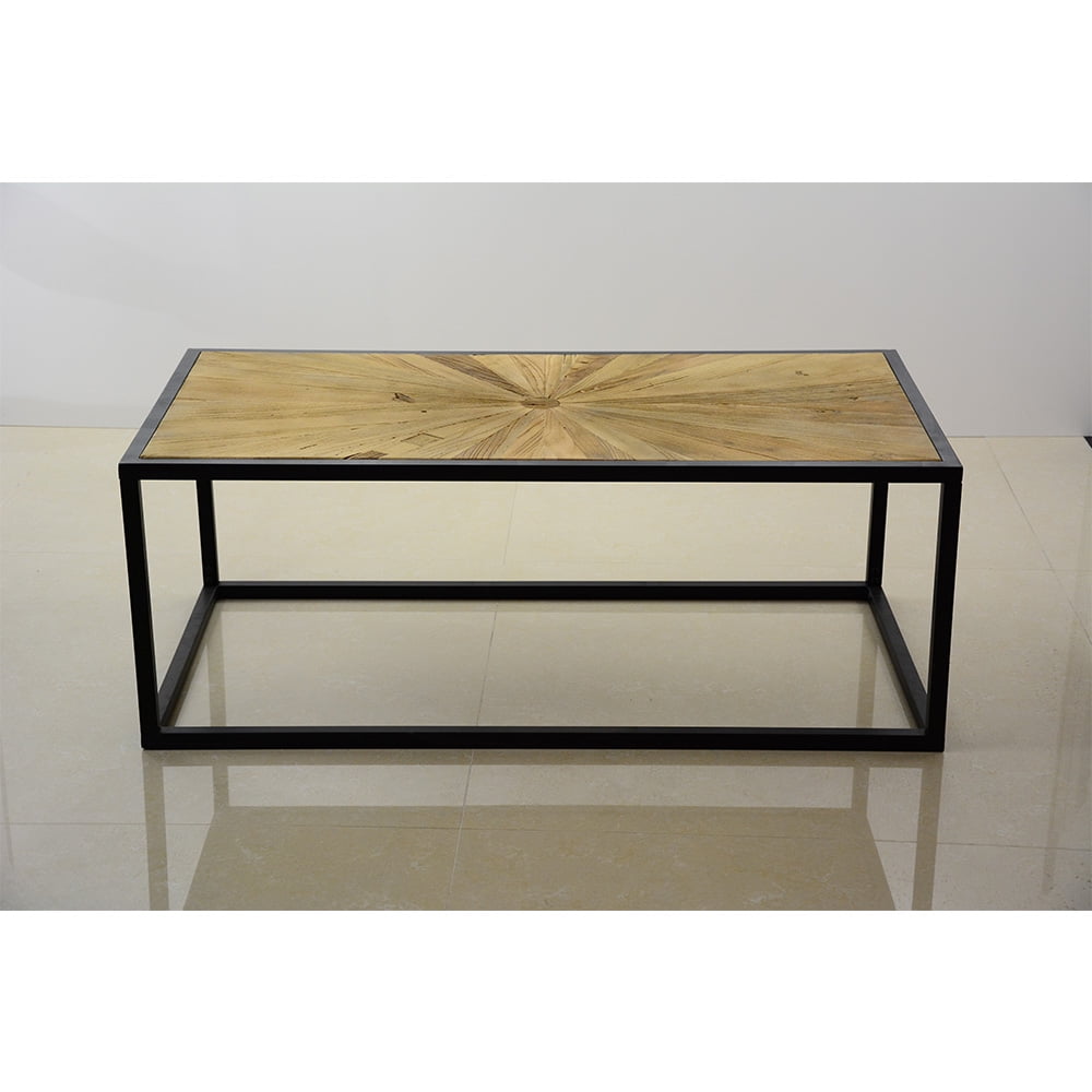 Lowestbest Rustic Industrial End Table, Square Wood Side Accent Table for Living Room