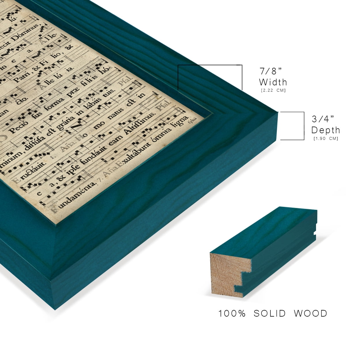 Vellum Songbook II -Framed Print w/glass-Ocean Blue