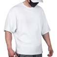 thumbnail image 1 of Camisas de gimnasio de algodón de gran tamaño, camisetas atléticas de entrenamiento de manga corta para hombres T65 Blanco G Blanco G Xishao ropa, 1 of 1