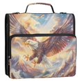 thumbnail image 2 of Haosy 3 Ring Zipper Binder with Shoulder Strap Waterproof Trapper Keeper 2 Inch D-Ring 500 Sheets Capacity, Snow Mountain and Eagle, 2 of 8