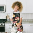 thumbnail image 4 of Red Mushroom Butterfly Black Pattern Kids Aprons for Girls and Boys,Adjustable Neck Strap Toddler Aprons for Kids Cooking Baking, 4 of 6