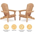 thumbnail image 5 of uhomepro Outdoor Adirondack Chairs Set of 2, Folding Fire Pit Chair, Weather Resistant Patio Lawn Chair for Outside Deck Garden Backyard Balcony, Wood, 5 of 13