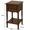 thumbnail image 4 of Urban Designs Wooden Accent Table / Nightstand with Drawer and Bottom Shelf – 29" H, 16" L x 16" W - Brown, 4 of 6
