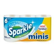 Sparkle Minis Paper Towels, Square Sheets, 6 Rolls