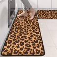 thumbnail image 2 of Kitchen Rugs Sets Of 2,Brown and Black Leopard Print Anti Fatigue Kitchen Mat Rugs Non Slip Washable,Decorative Kitchen Floor Mats for Kitchen,Sink,Laundry,17"x47"+17"x47", 2 of 5
