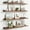 Walnut, variant on Floating Picture Ledge Shelves for Wall Set of 4, 48 Inch Wall Shelves with Lip Long Large Nursery Book Shelf for Toys Storage Kids Bookshelf Wall Mounted Living Room Bedroom Decor Frames