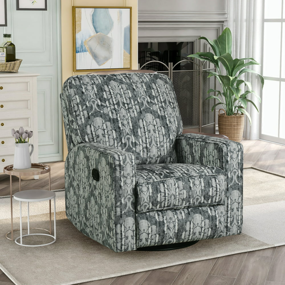 Recliner Chair With Padded Seat 360° Swivel And Rocking