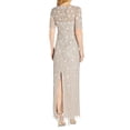 thumbnail image 2 of Adrianna Papell Women's Beaded 3D Floral Gown Beige Size 12 Missing Beads B4HP, 2 of 3
