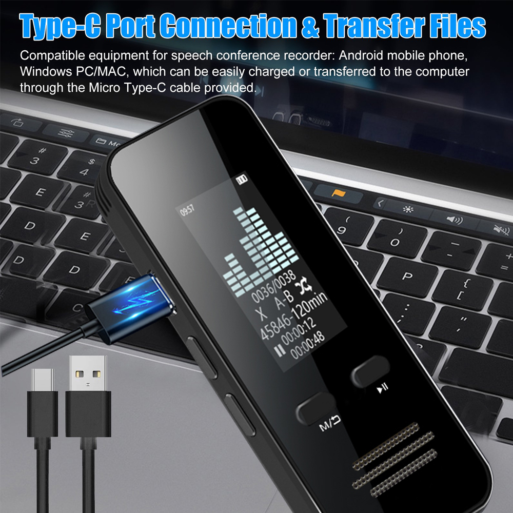 RONY 32GB Digital Voice Recorder with Bluetooth 5.2 - Portable Voice Activated Recorder for Meeting Lecture Interview