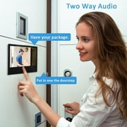 Wired Video Door Phone Apartment Intercom System,WiFi 10 Inch Touch Monitor with 1080P Doorbell Camera,HD Camera,RFID Card Unlocking for Home Tuya