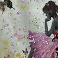 thumbnail image 5 of Creowell  Fashion Shower Curtain, Fairy Girl with Wings in a Floral Fantasy Garden Theme Flying Butterflies Printed, Bathroom Decor for Playroom Set with Hooks 36x72, 5 of 7
