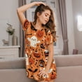 thumbnail image 3 of Goofa Halloween 2 Print Women’s Cotton Nightdress – Short-Sleeved Sleep Dress, Casual Loose-Fit Lounge Wear, Comfortable and Stylish Sleepwear for Women, 3 of 6